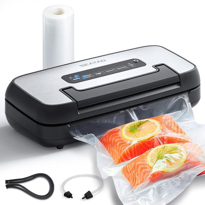 Vacuum Sealer Machine,  80Kpa Food Vacuum Sealer Machine Preservation Dry/Moist Modes, Handle Locked Design, Removable Drip Tray, Built-In Cutter and Bag Storage