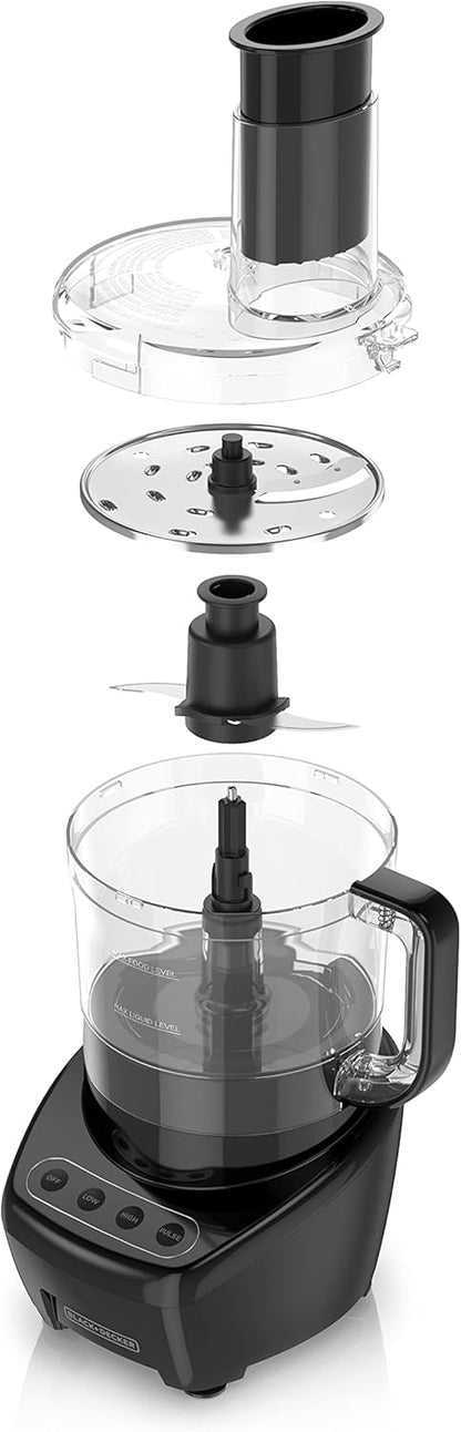 3-In-1 Food Processor and Chopper, 8 Cup Capacity, 450W Power with Attachments to Shred, Slice, Grind, and Puree, Stainless Steel Blades, FP4200BC