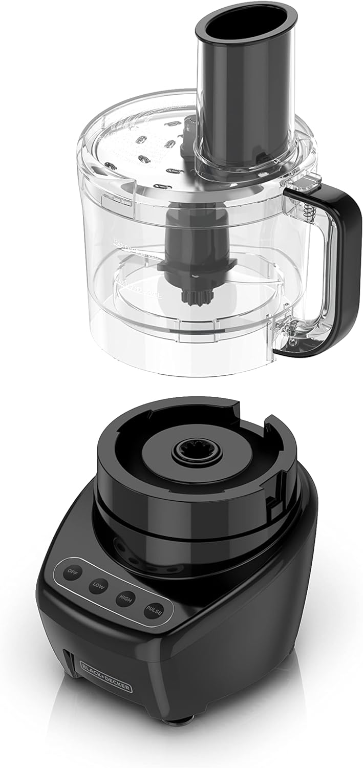 3-In-1 Food Processor and Chopper, 8 Cup Capacity, 450W Power with Attachments to Shred, Slice, Grind, and Puree, Stainless Steel Blades, FP4200BC