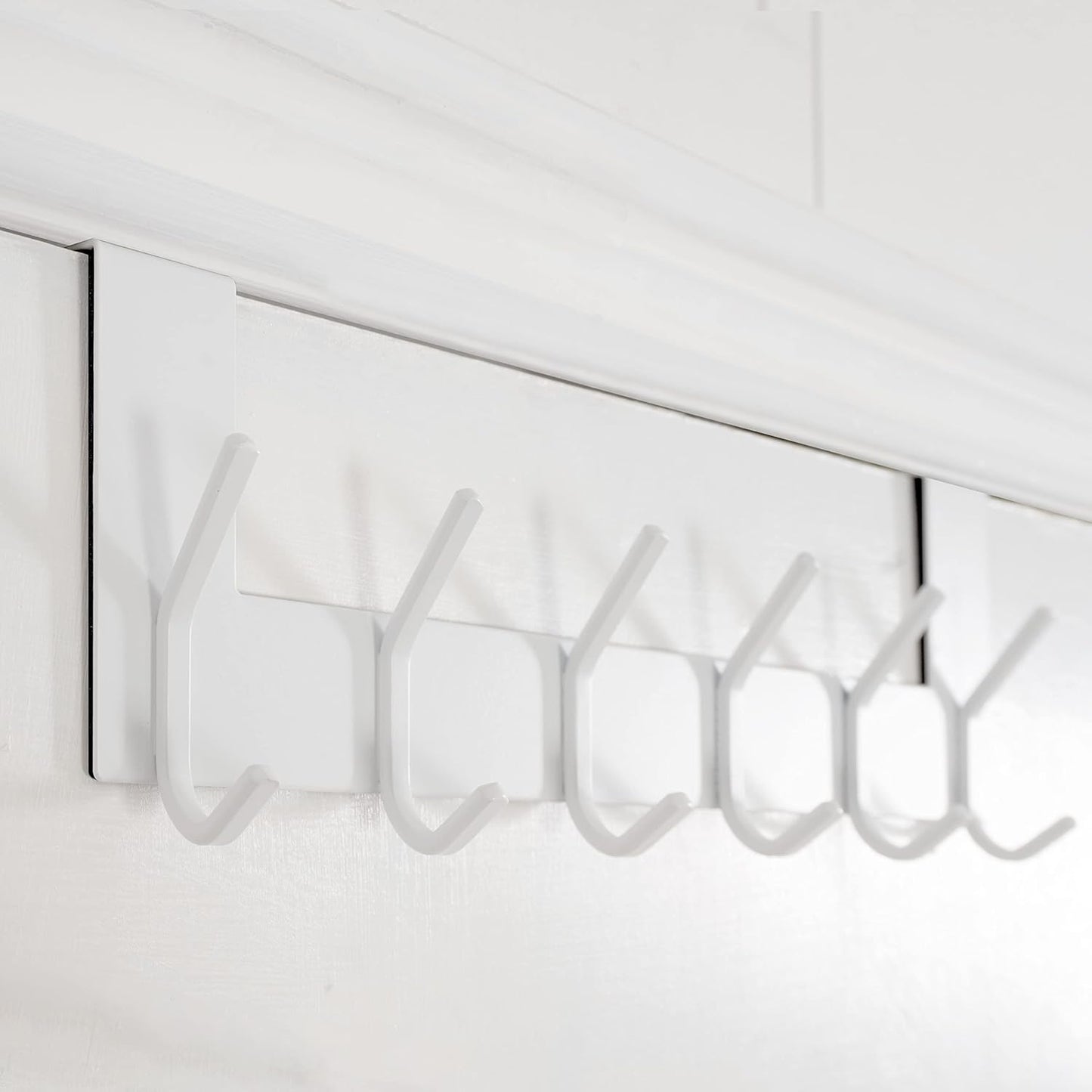 over the Door Hook,Over Door Towel Rack,Door Hanger,Door Coat Hanger,Over the Door Coat Rack,Door Hooks for Hanging Clothes,Towels,Behind Back of Bathroom,White