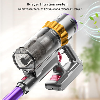 Cordless Vacuum Cleaner, 550W/45Kpa/70Mins Vacuum Cleaners with LED Screen, Wall Mount Charging, 1.6L Dust Cup, Anti-Tangle Cordless Vacuums, Rechargeable Stick Vacuum for Pet Hair/Carpet/Hard Floor