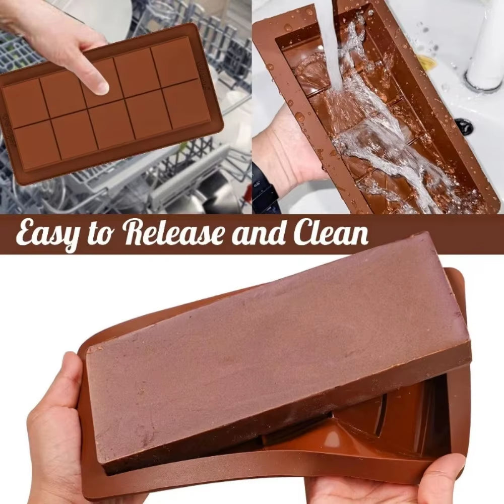 Chocolate Bar Molds Silicone Bars Break Apart Wax Melt Mould Easy Release Rectangle Durable for Protein and Energy Handmade Gift